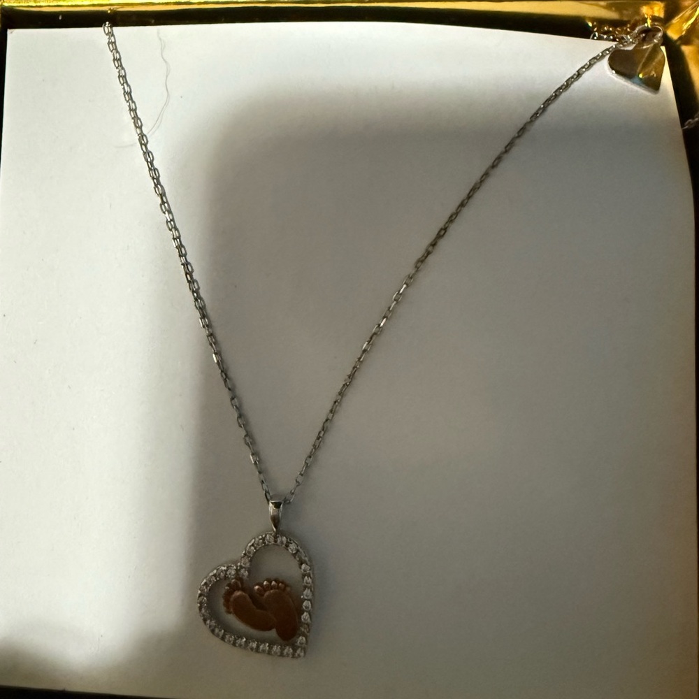 Aphrodite Silver and Gold Heart Necklace